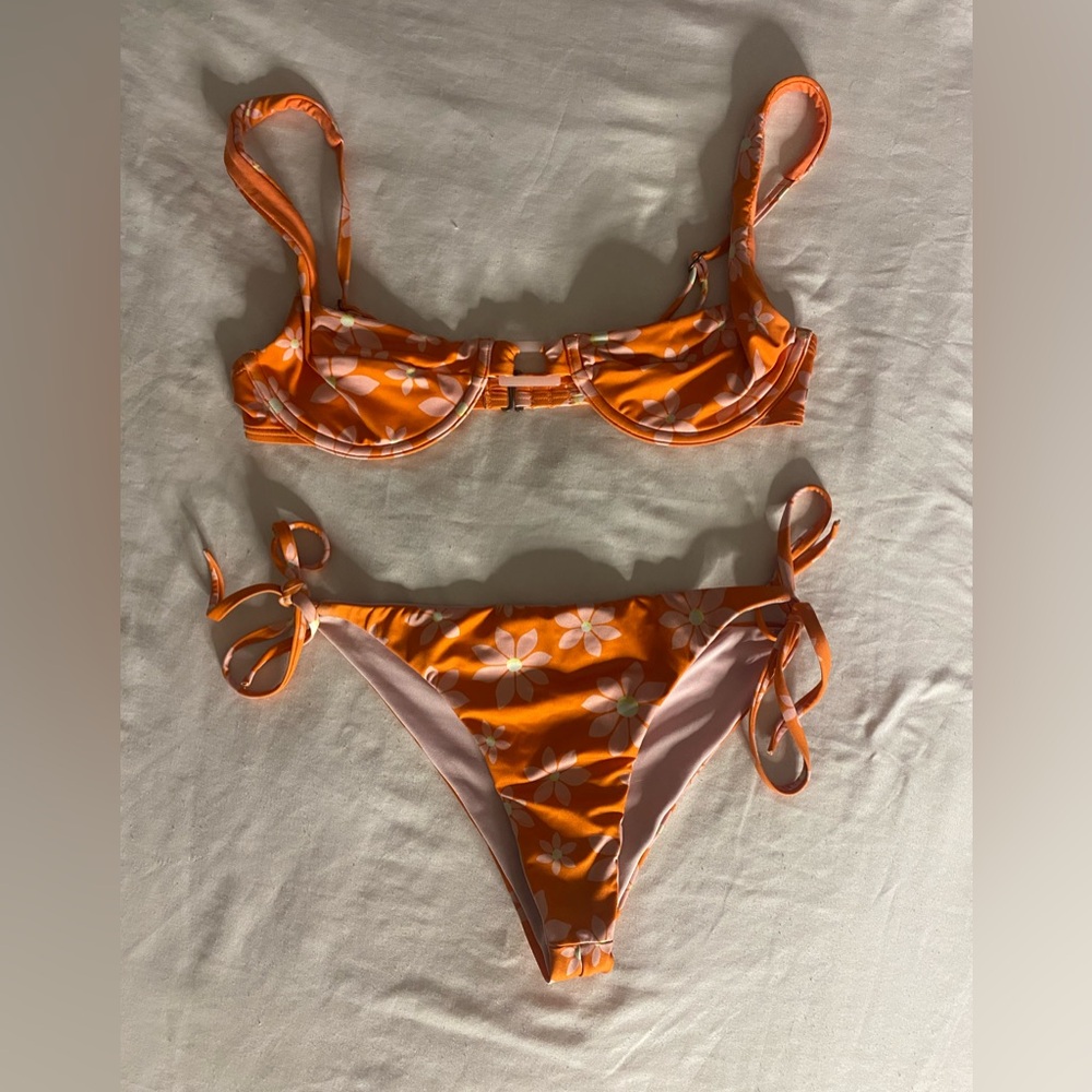 Billabong x Wrangler Orange Floral Bikini Set